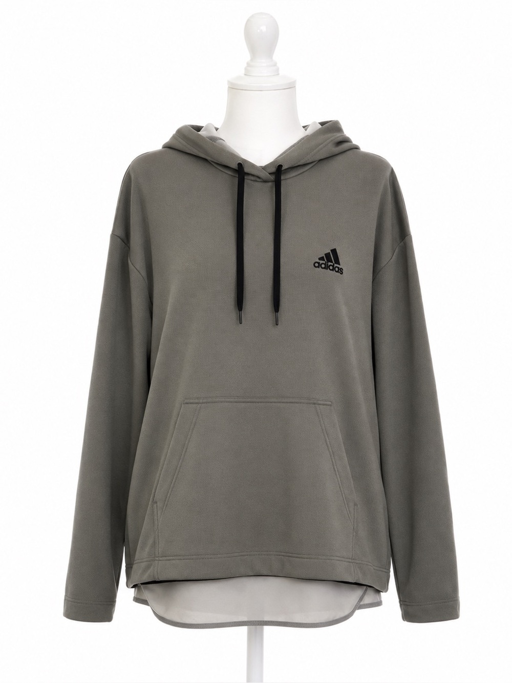 Adidas Heather Gray Sweatshirt with Black Logo.